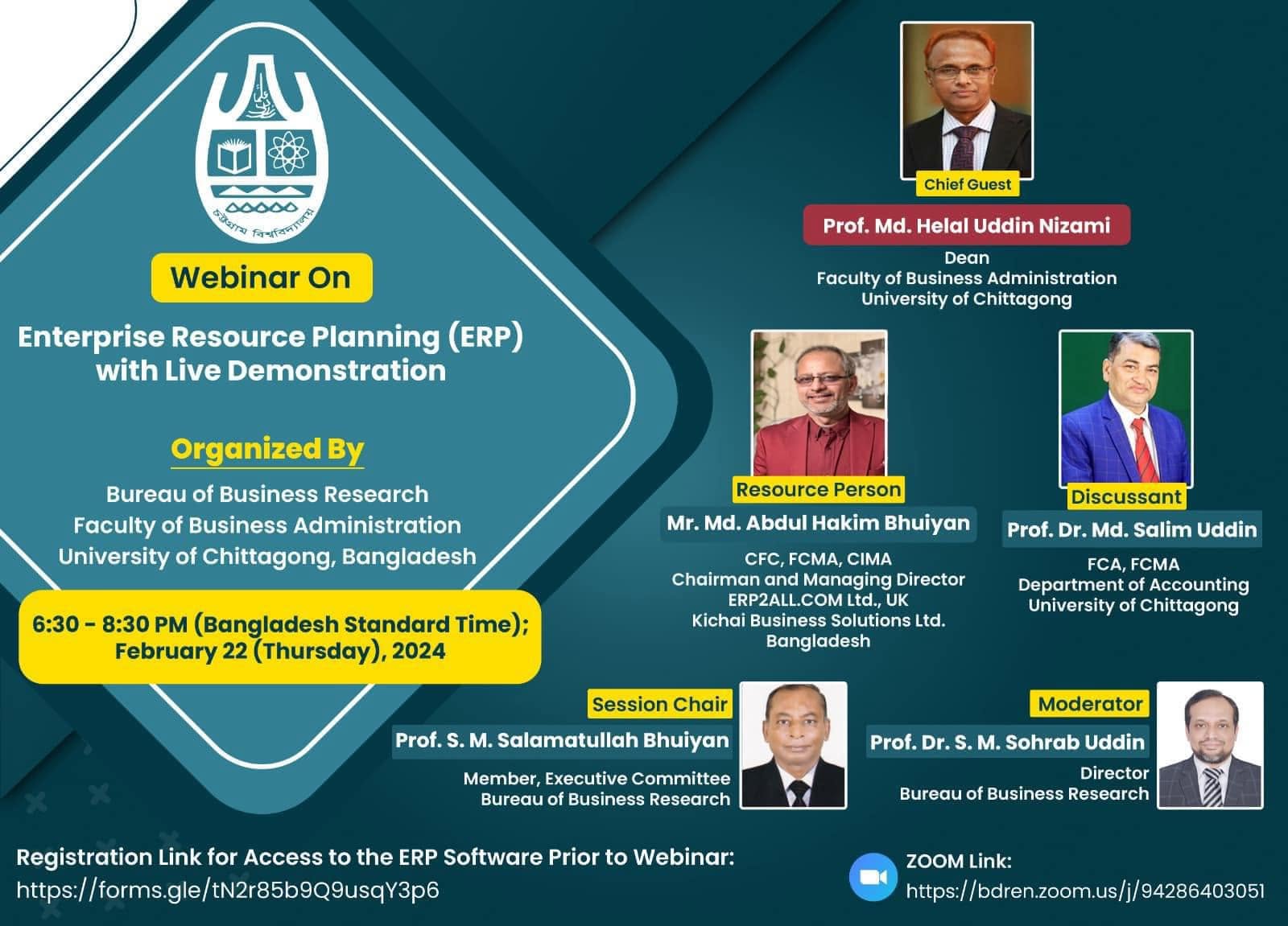 ERP Webinar at University of Chittagong
